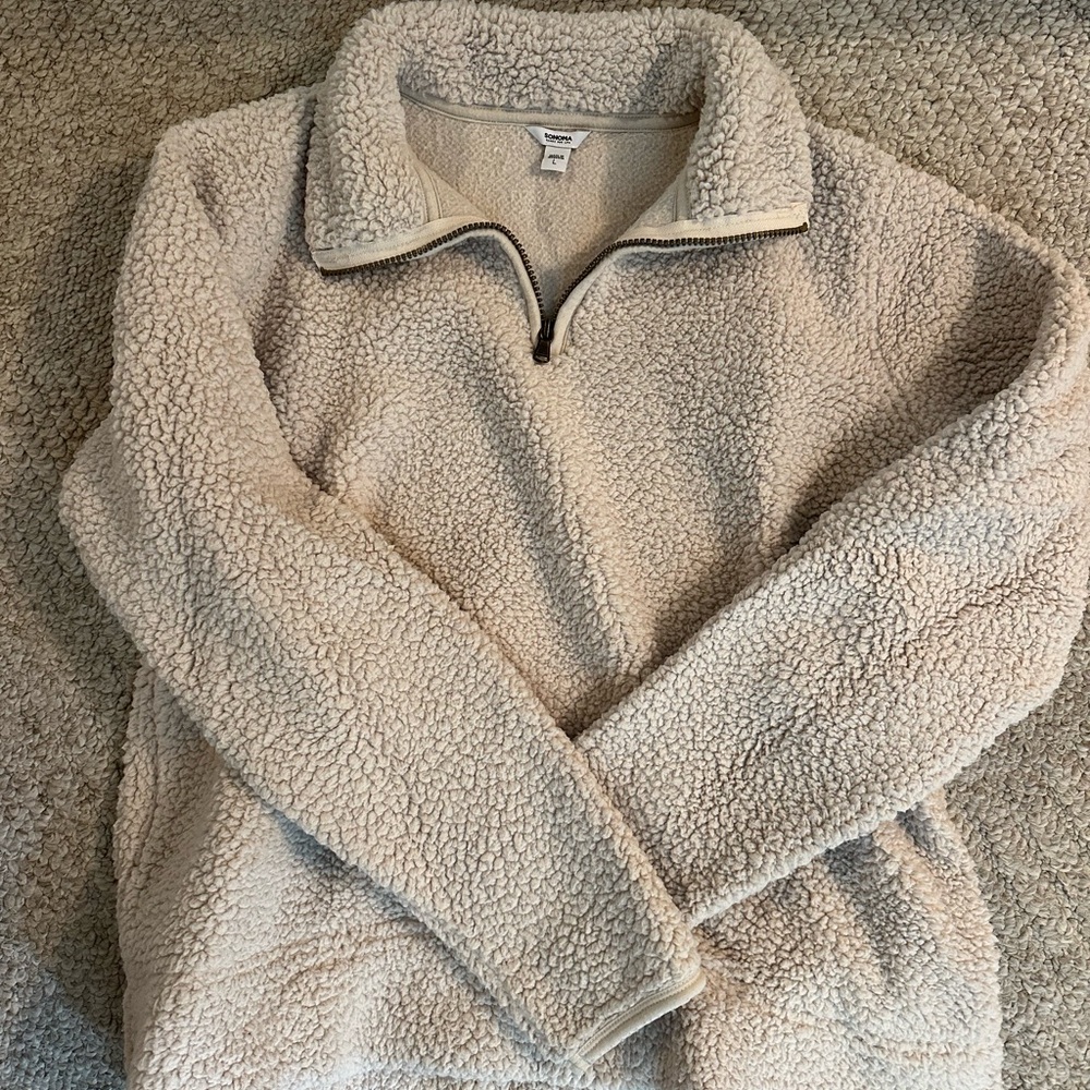Sonoma Cream Sherpa Cowl Sweater